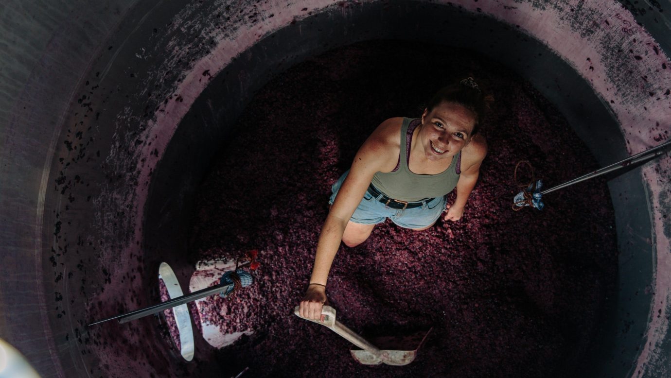 Winemaking action at Witches Falls