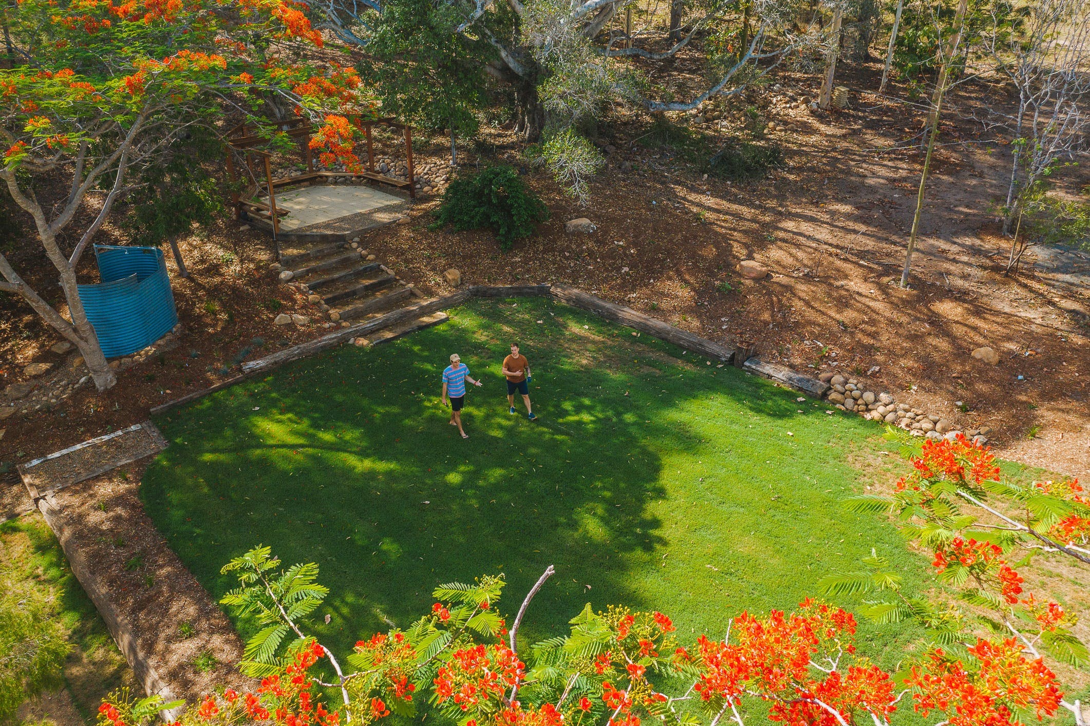 Play badminton or rest in the shade in this "outdoor room" next to Moringararah Homestead.