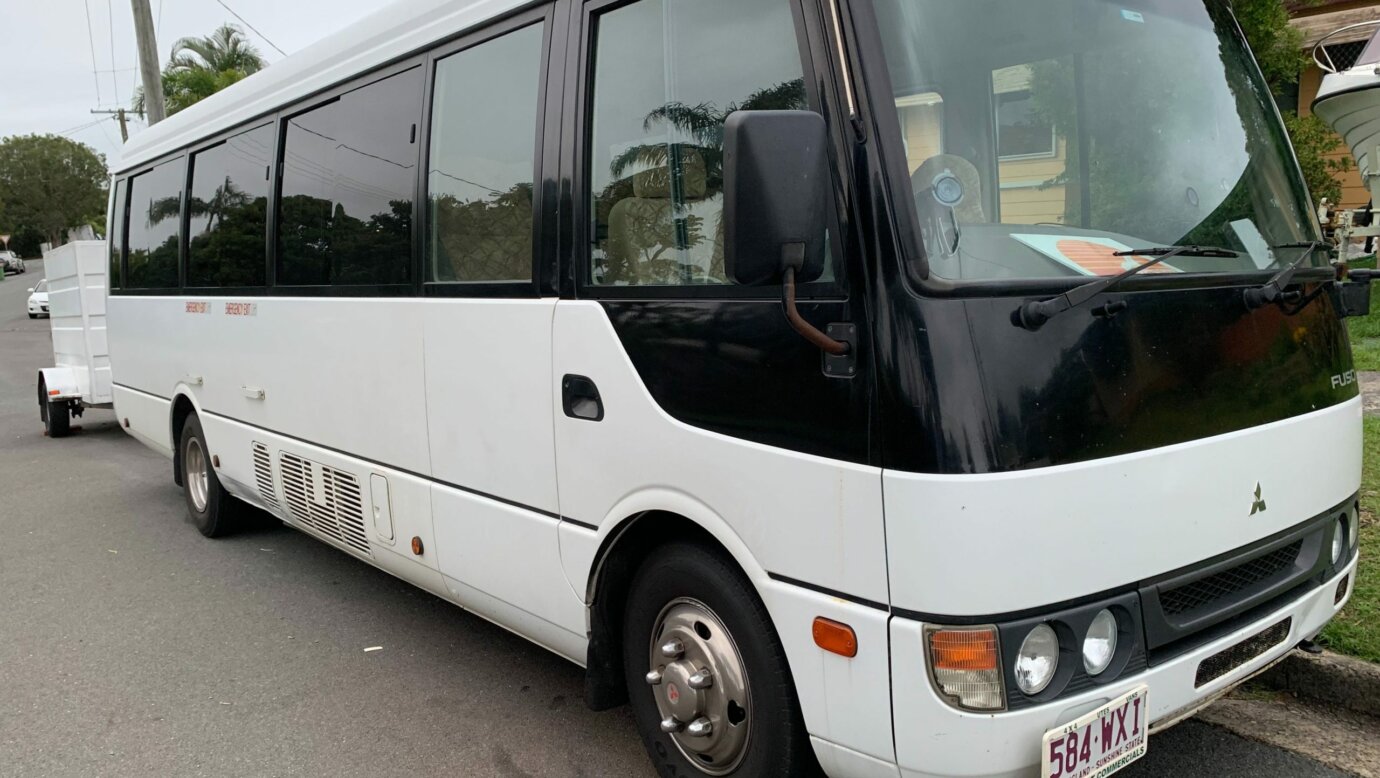 24 seater Mistubishi Rosa with trailer