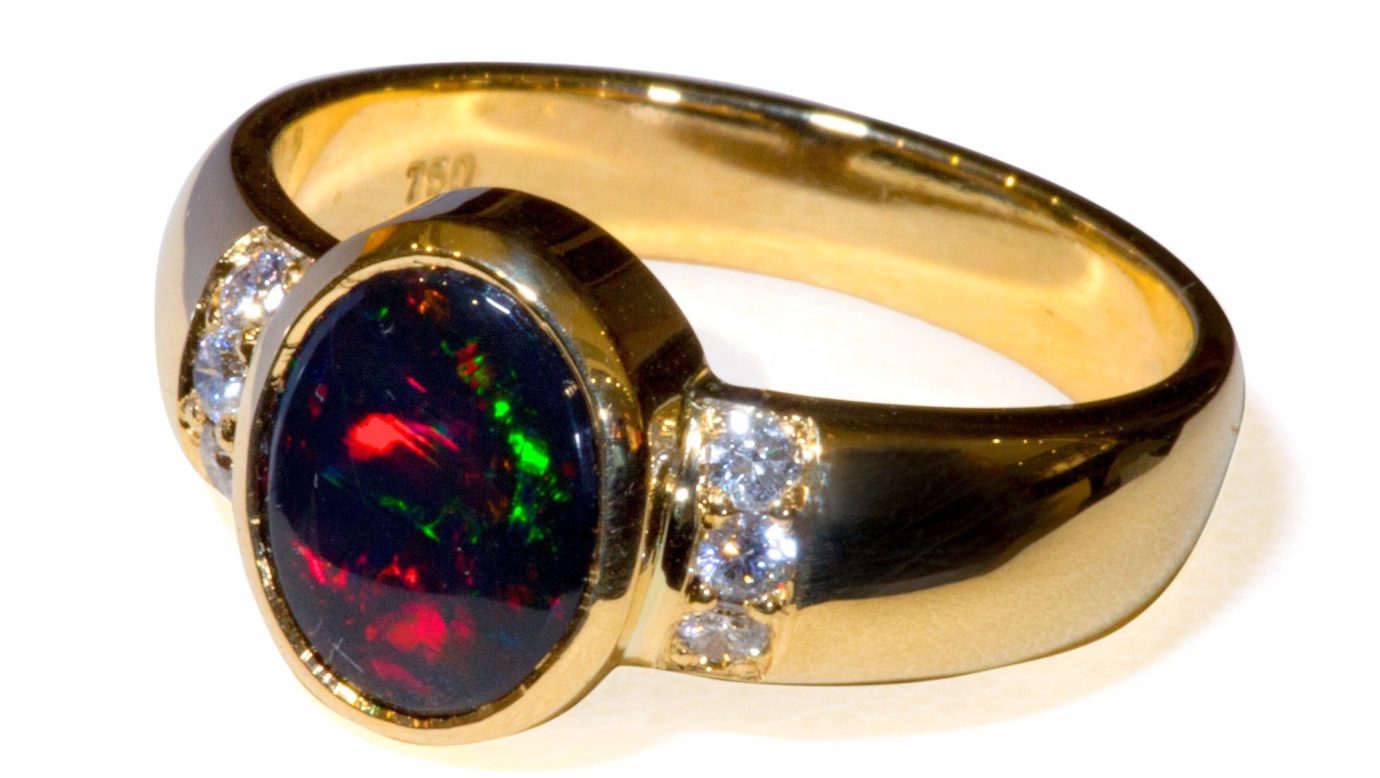 Beautiful Black Opal Ring Australian Outback Opals Tamborine Mountain QLD