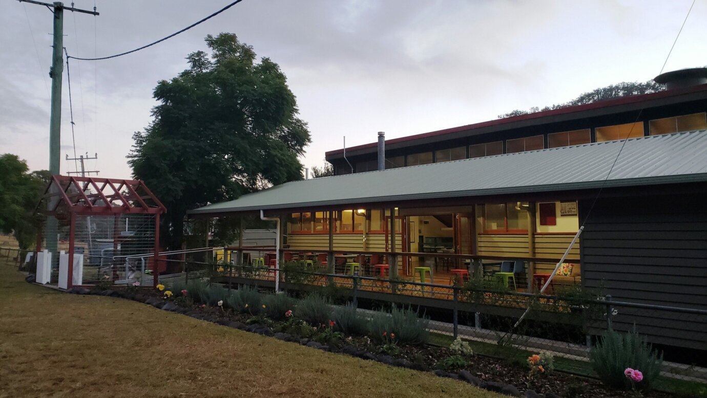 Deck with wheel chair entrance for the Cafe`