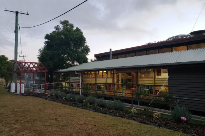 Deck with wheel chair entrance for the Cafe`