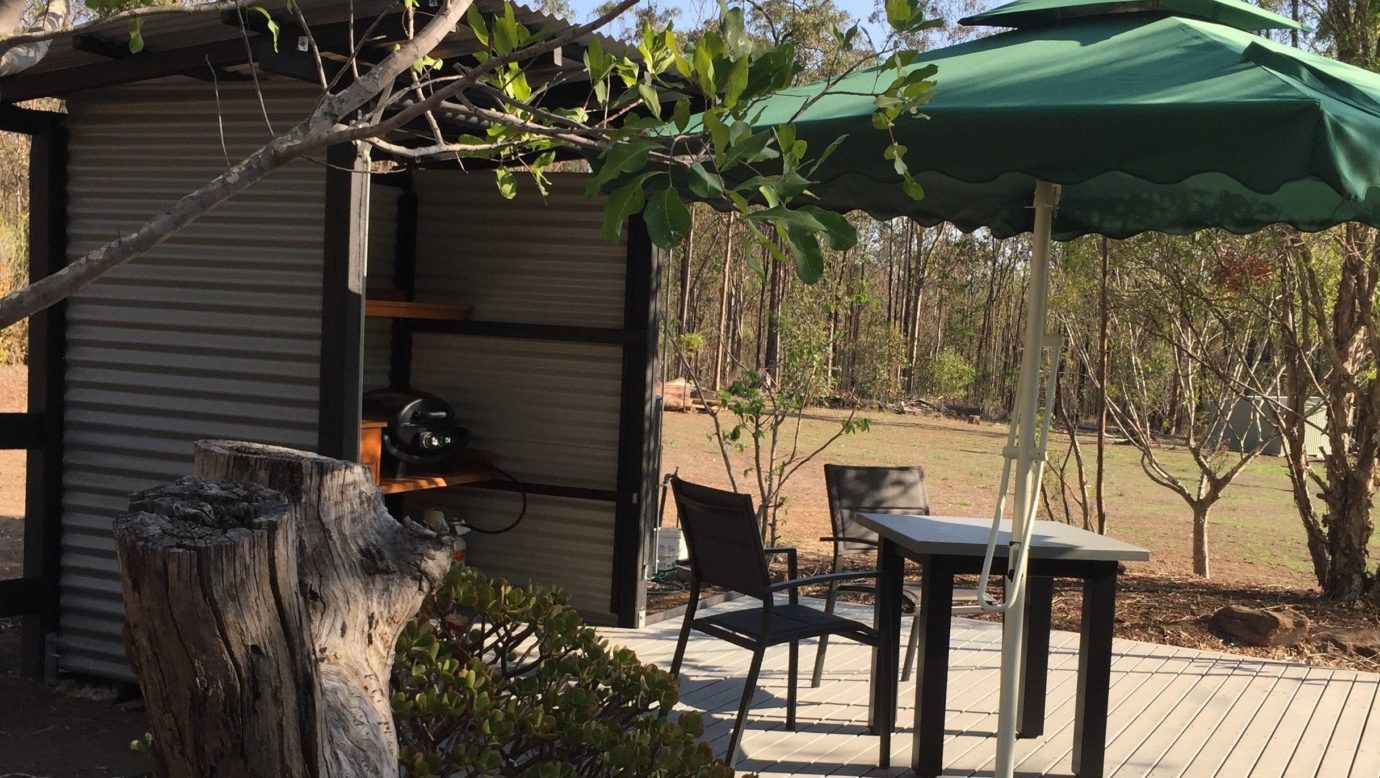 Private BBQ area at Blue Wren Cottage