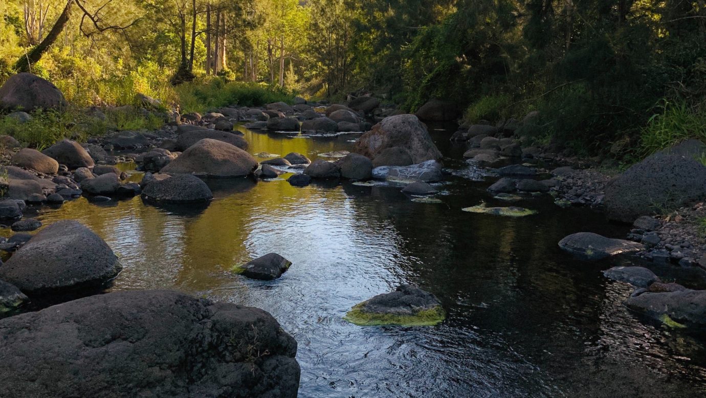 Christmas Creek in the afternoon light. Perfect for swimming or rock hopping and exploring.