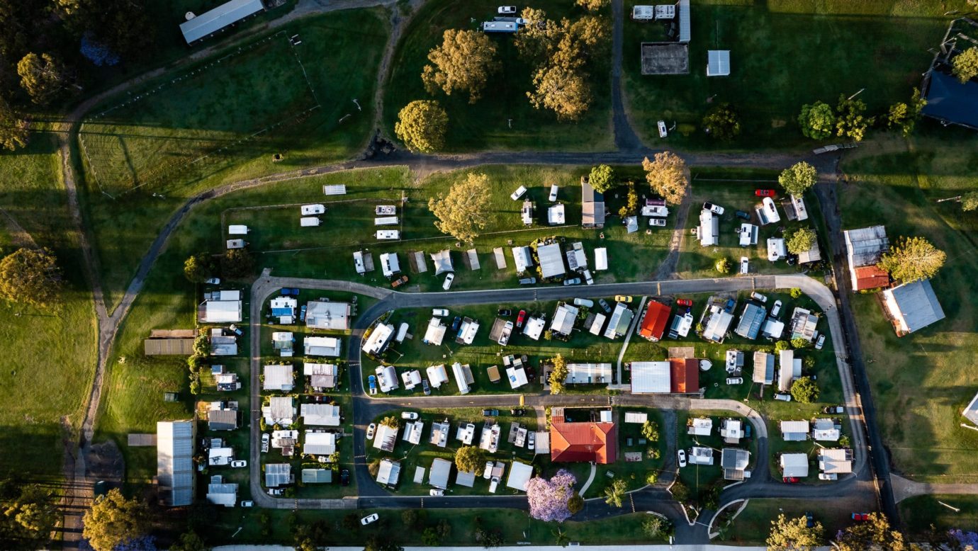 Aerial shot of the park