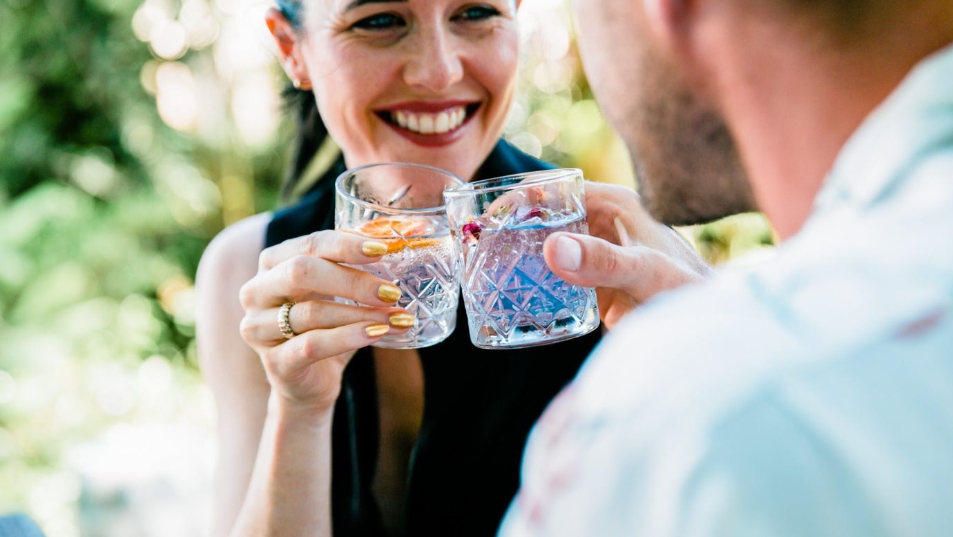 couple enjoying a drink