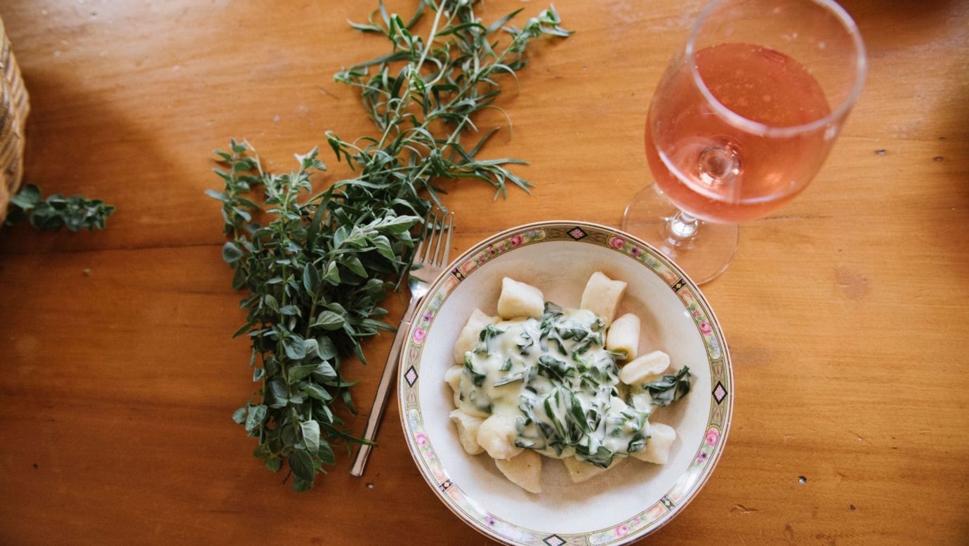 Gnocchi with wine