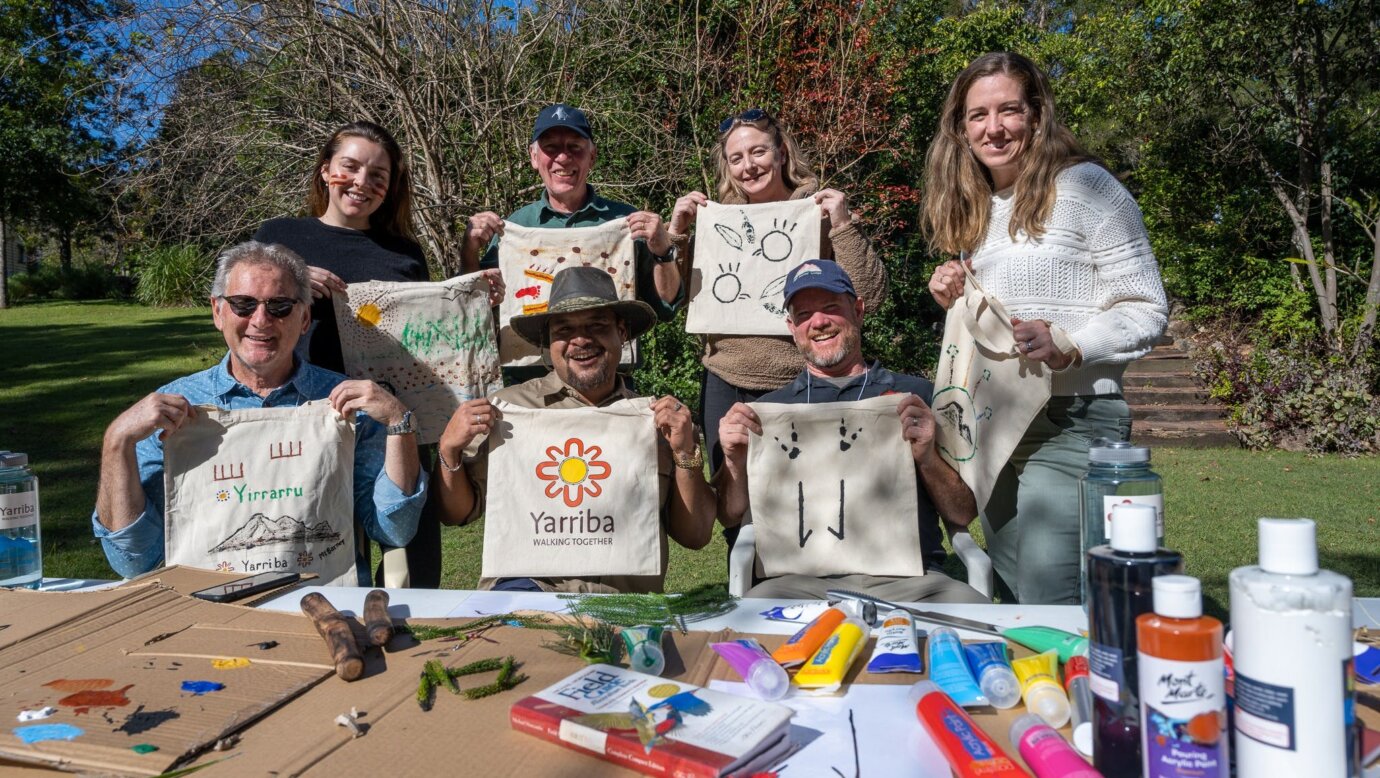 Design and paint your teacher totem on a calico tote bag, while Gurruhman plays didgeridoo.