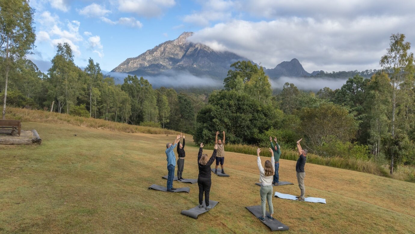 Connecting to self and nature with morning yoga