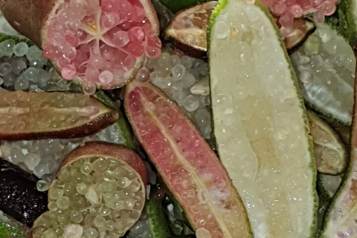 Image of cut fresh finger limes