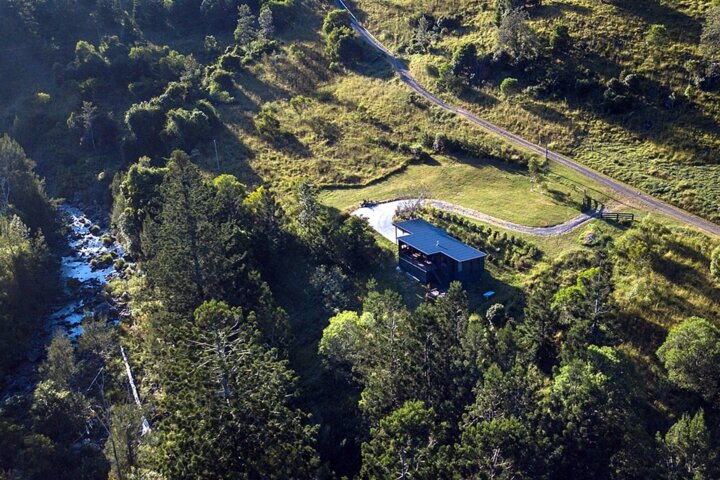 Bimbul cabin sits beside Christmas Creek and Forest