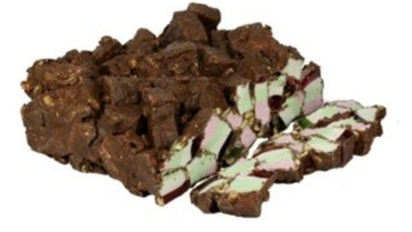 Our delicious Rocky Road is smothered in delicious chocolate