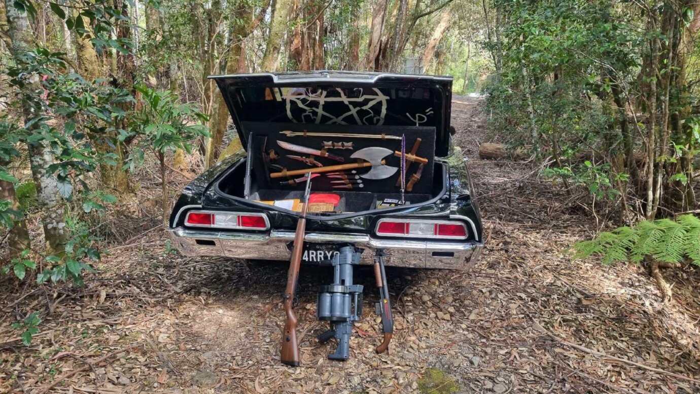 Photo of replica weapons from Supernatural