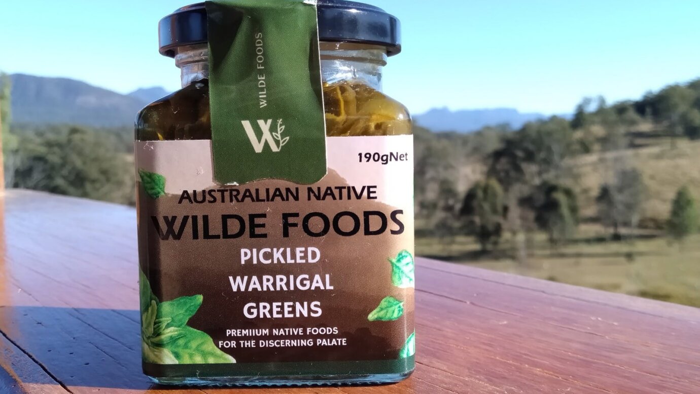Pickling introduces salty, sour notes to the complex flavour of Warrigal Greens.
