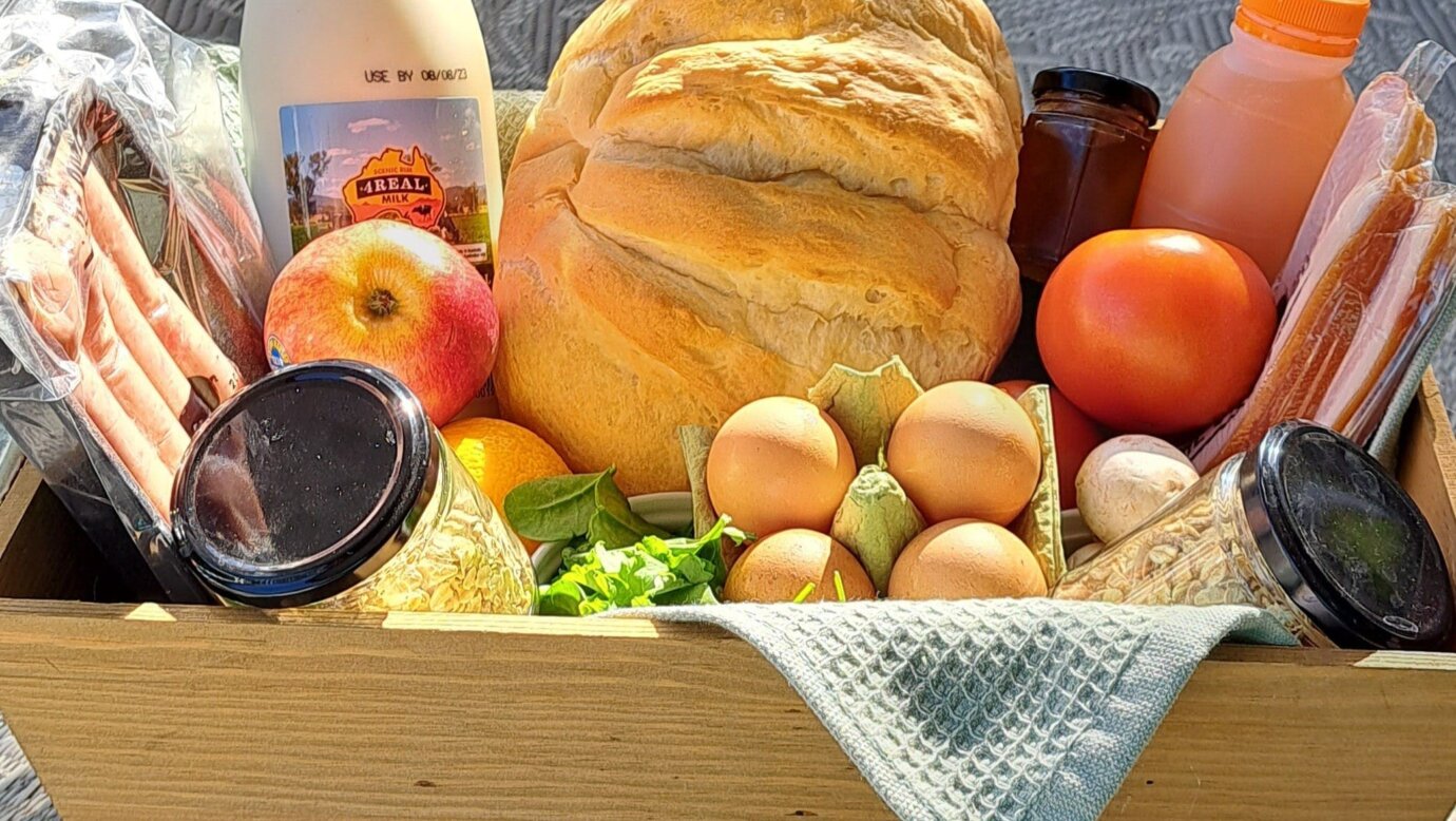 Breakfast hamper with local produce