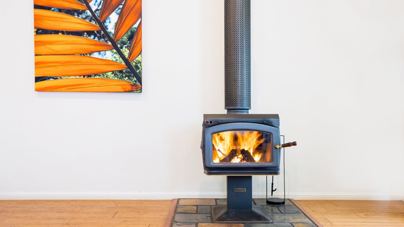 Fireplace in cottage