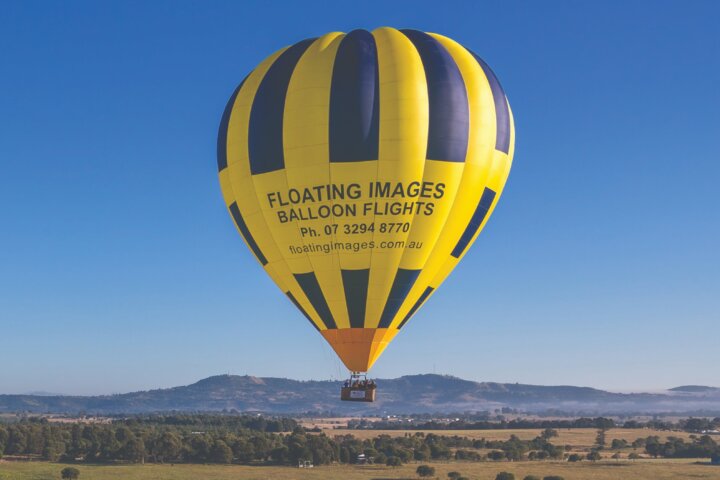 Floating Images balloon flying over SE Qld countyside
