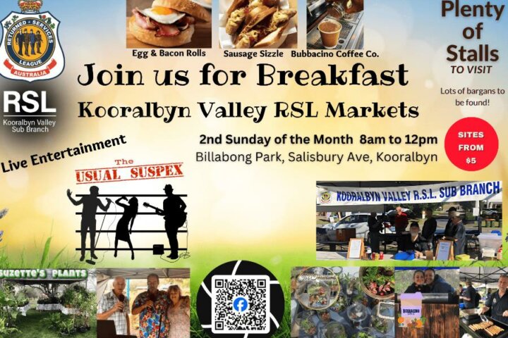 Breakfast at Kooralbyn Valley RSL Markets