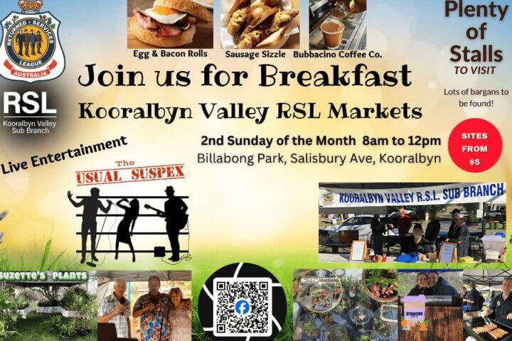 Breakfast at Kooralbyn Valley RSL Markets