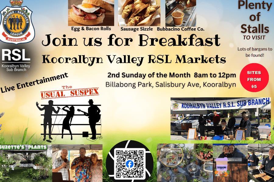 Breakfast at Kooralbyn Valley RSL Markets