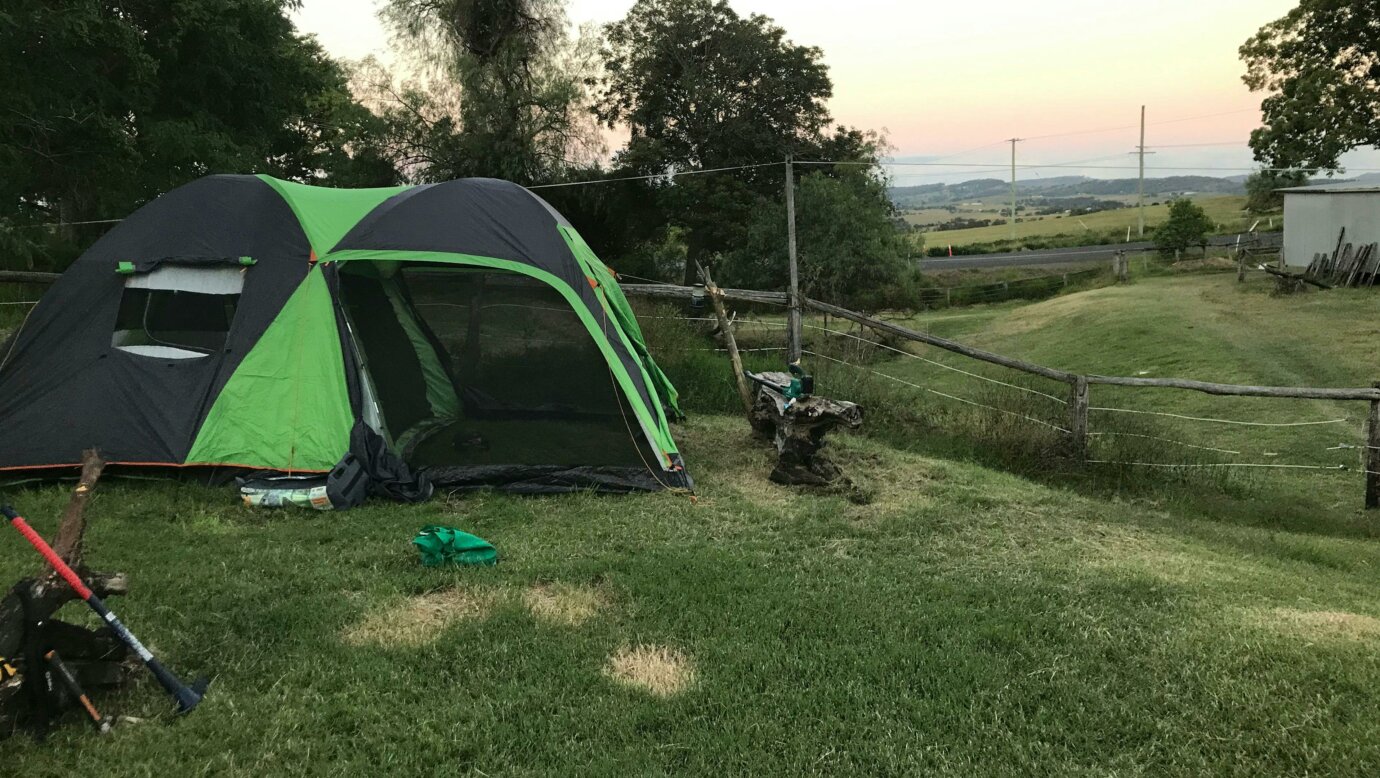 Campers set up at Teviotville Scenic Retreat main campsite.