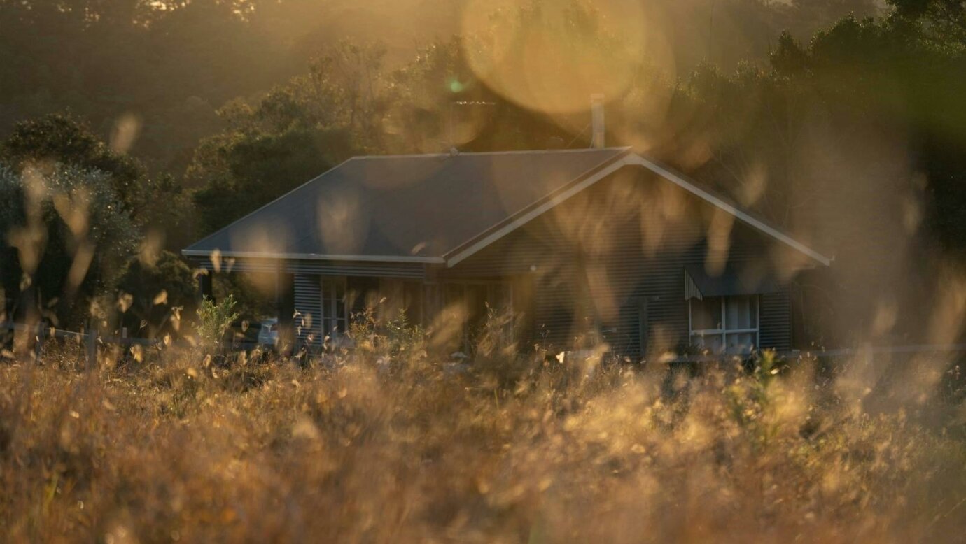 An afternoon shot of the cottage