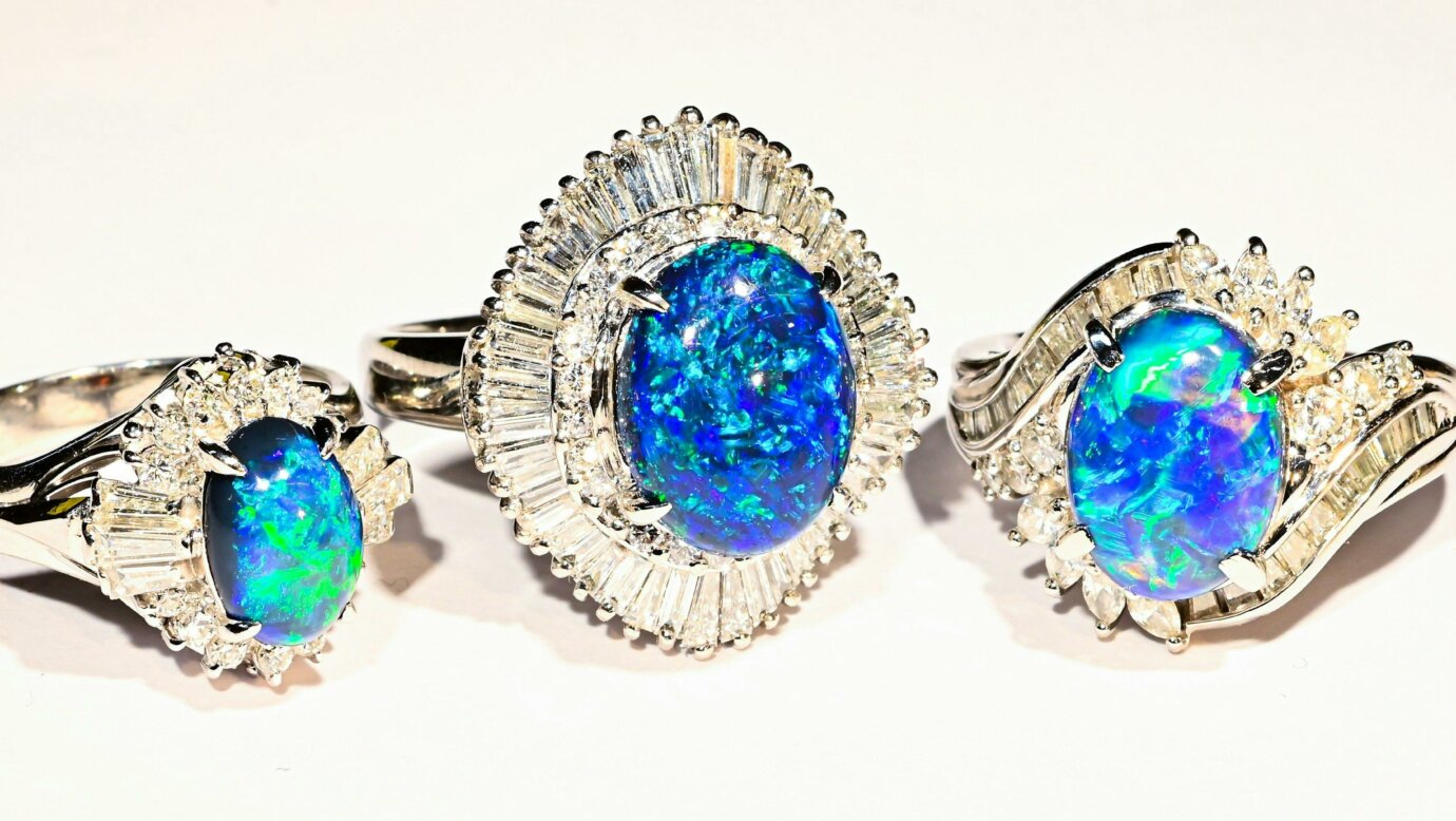 Australian Outback Opals Platinium Opal Rings