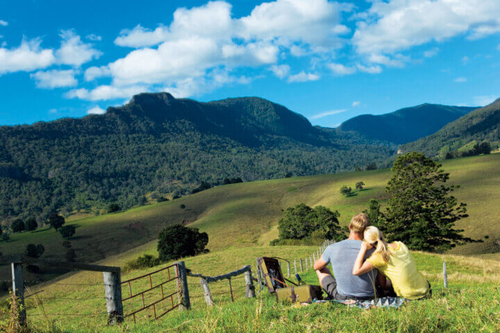 Couple having a picnic within the Scenic Rim