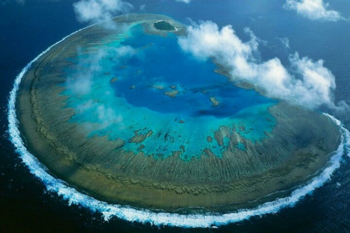 Aerial view of Lady Musgrave Island and surrounding reef
