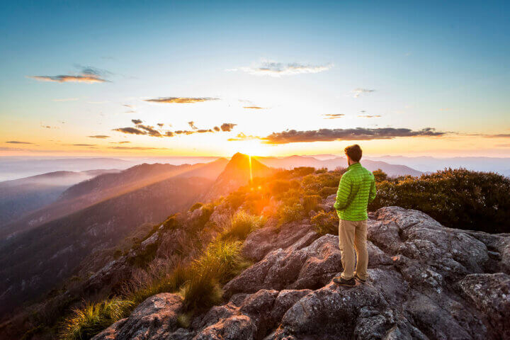 Mt Barney hiking at sunset