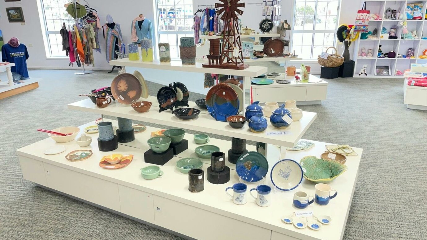 pottery in gallery