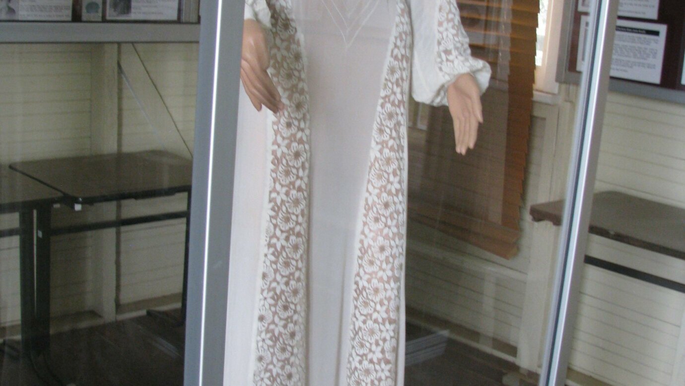 Wedding dress within the Rathdowney Visitor Information Centre