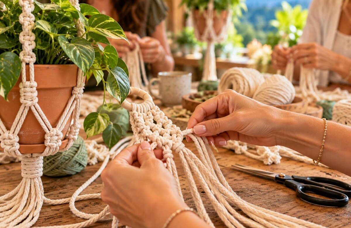Private Macrame Potholder Workshop - Sip and Create Tamborine Mountain